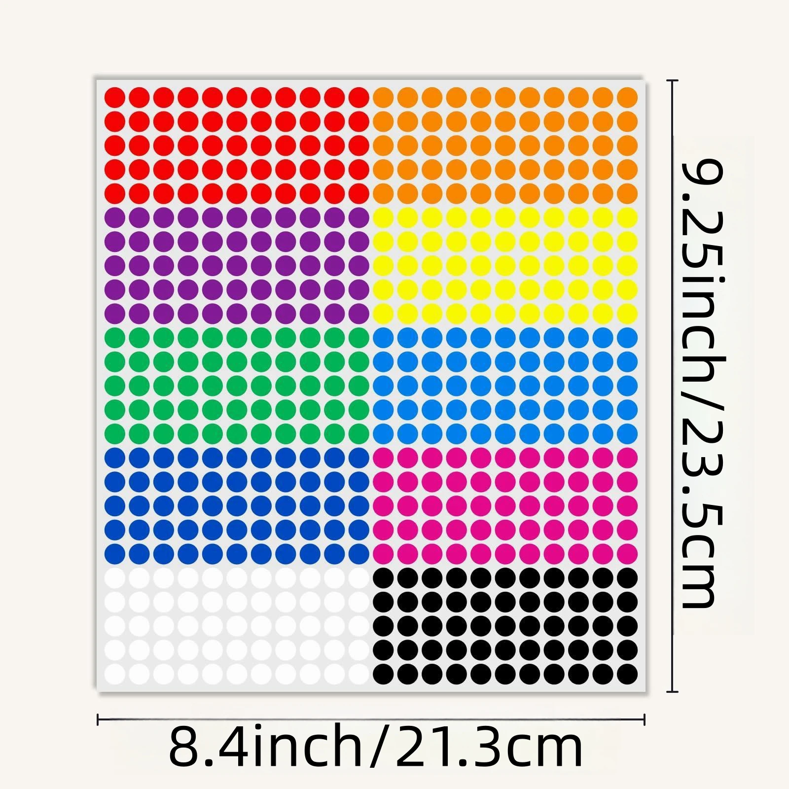 2750 PCS 1/4 inch Colored Dot Stickers Round Circle Stickers Colored Coding Labels Yard Garage Sale Price Stickers (Colorful)