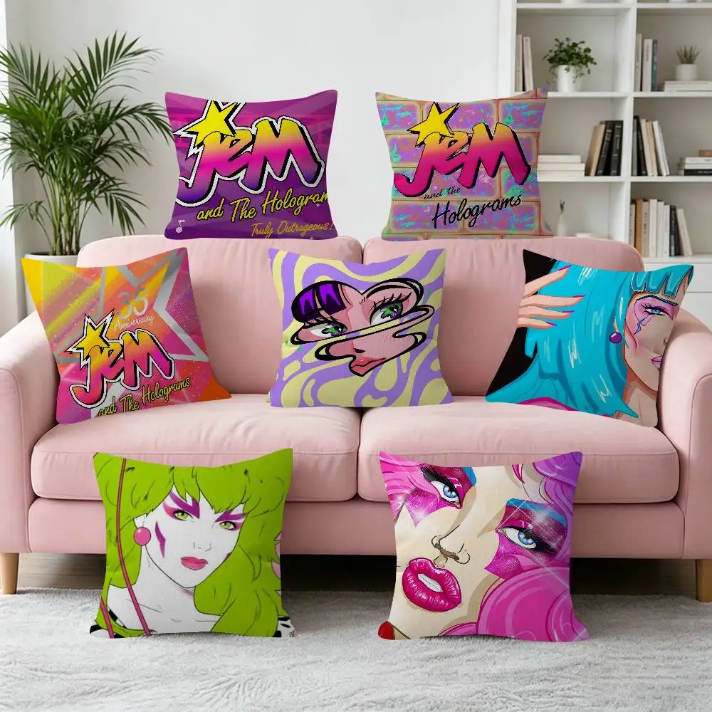Jem And The Holograms Movie  Decorative Room Aesthetics Pillow Case Home Decor Bedroom Sofa Bed Pillow Cover 45x45
