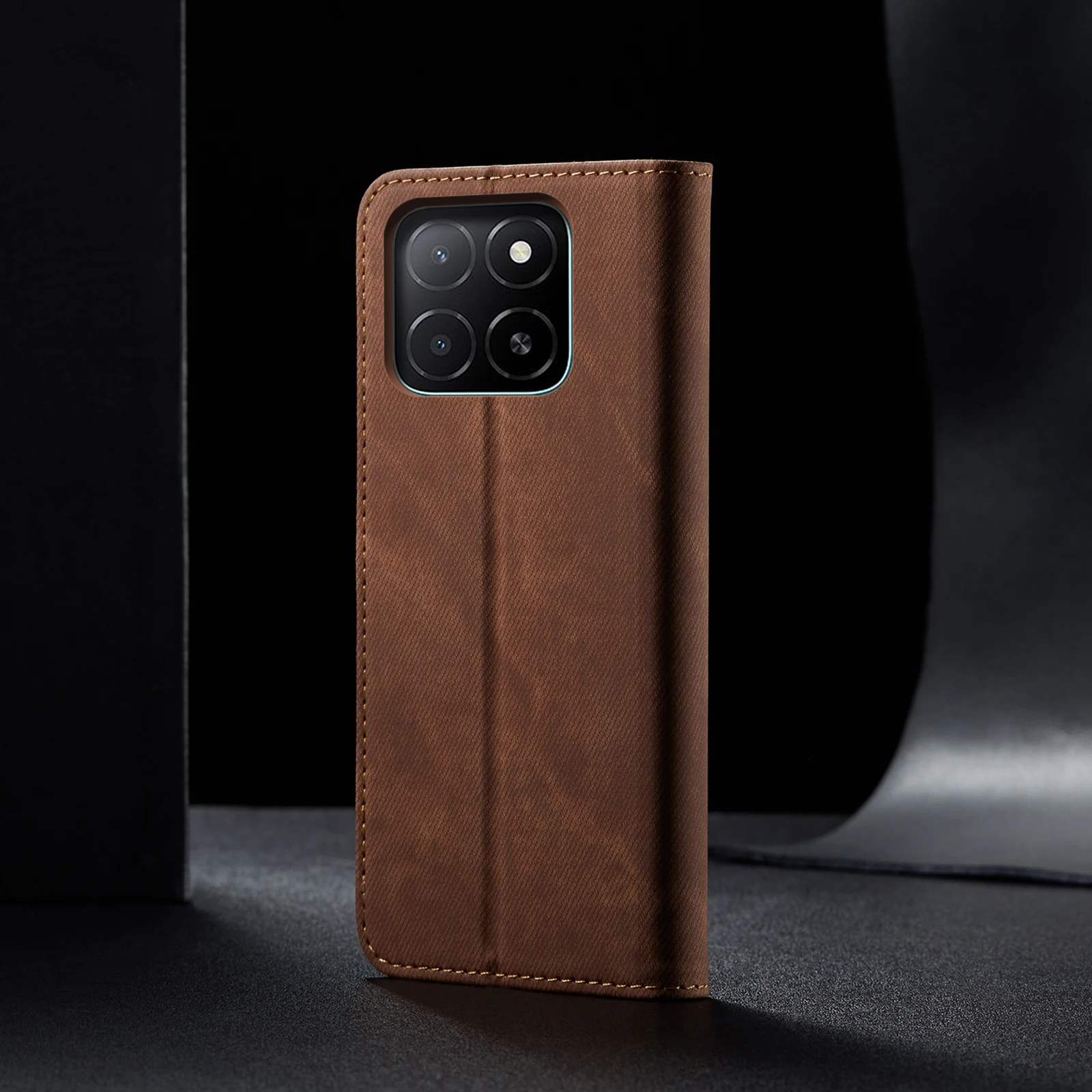 

Деловой складной кожаный флип-чехол в стиле ретро для Huawei Honor X8C 4G, слот для карт, подставка, магнитный чехол для SE4, джинсовая текстурированная сумка