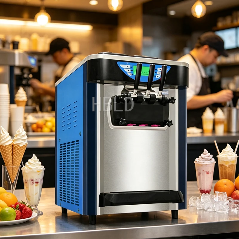 Delicious Desktop 2+1 Mixed Flavor Soft Ice Cream Maker Portable Compact Flavor Ice Cream Machine for Home Use