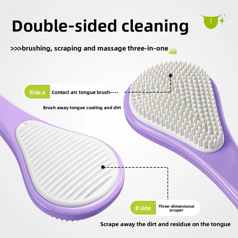 Tongue Scraper Cleaner Tool Oral Care Tongue Brush for Tongue Coating Removal Household Mouth Cleaning Accessory