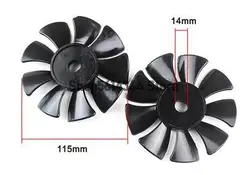 550/750W 115mm Dia 9 Vane Air Compressor Replacement Fan Black A+B A Pair