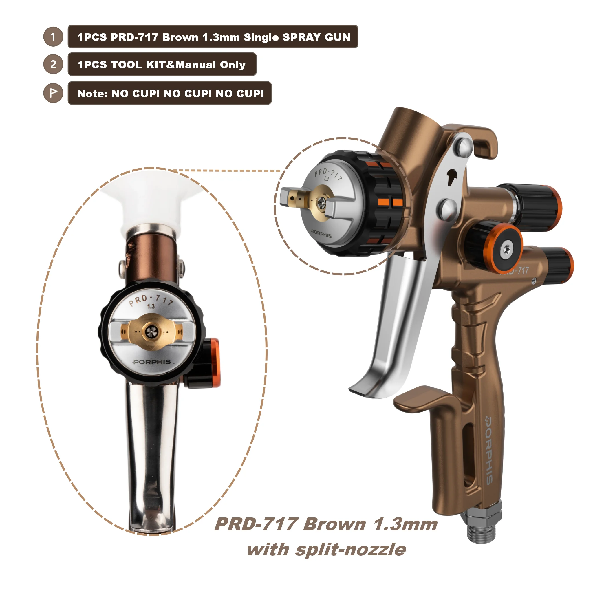 

Новая конфигурация распылителя PORPHIS (аналог SPRAY GUN PRD-817, PRD-717, PRD-627) без бачка для прозрачного покрытия при покраске автомобилей