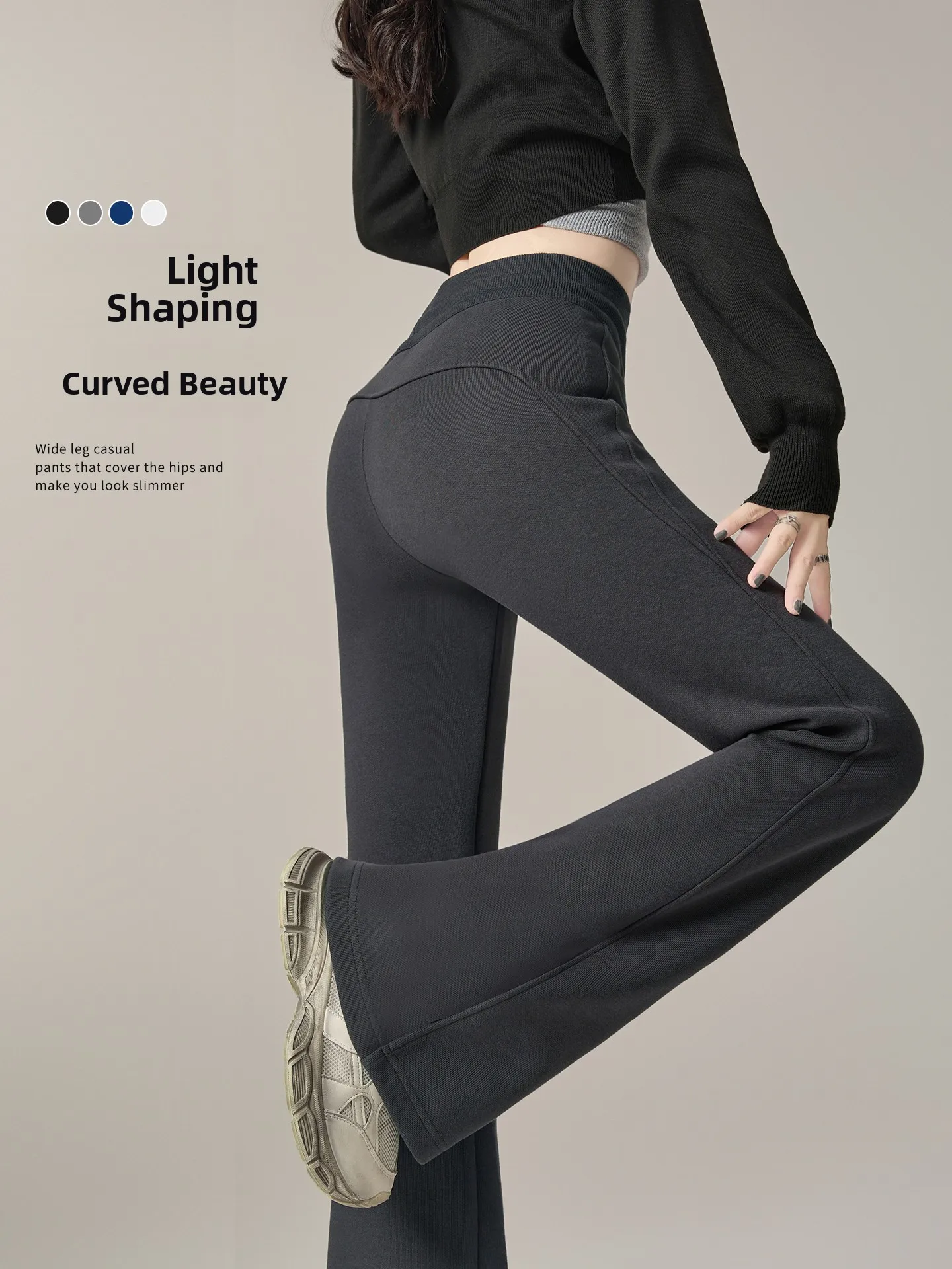 

High Waist Flared Yoga Pants Women's Fitn Spor Cotton Blend Comfortable High Elastici Commute Sle Korean Faion