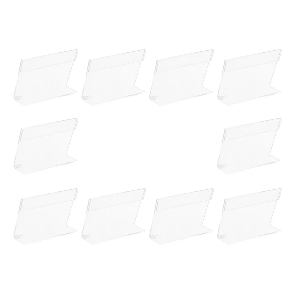 10 Pcs Sign Stand Vertical Holder Professional Price Tag Store Display Acrylic Literature Show Rack