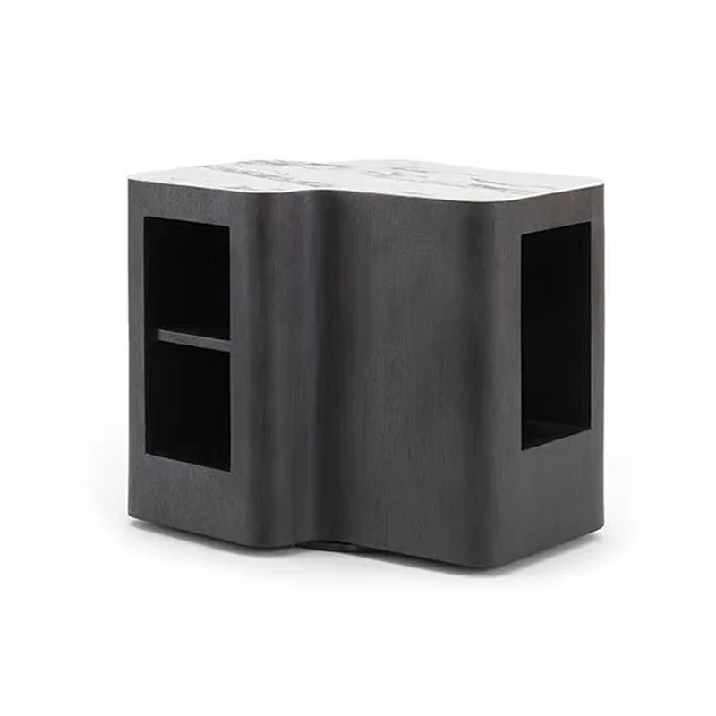 

Marble sofa side cabinet simple bedroom sintered stone top storage bedside table