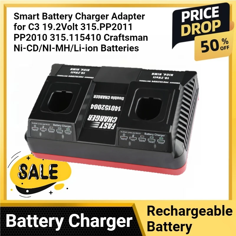 

19.2V Smart Battery Charger Adapter for C3 19.2Volt 315.PP2011 PP2010 315.115410 Craftsman Ni-CD/NI-MH/Li-ion Batteries