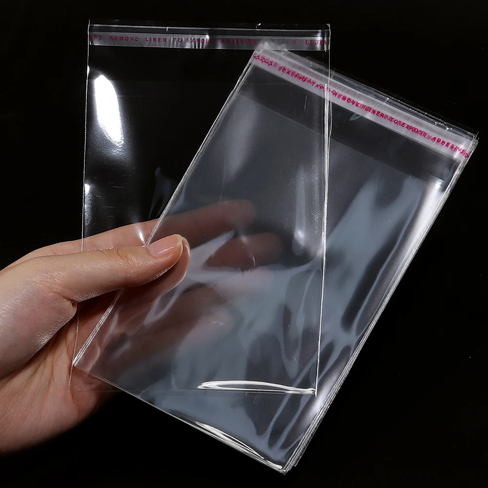 100/200pcs Multiple Sizes Transparent Ziplock Plastic Bag for Jewelry Beads Bracelets Storage Small Business Packaging Supplies