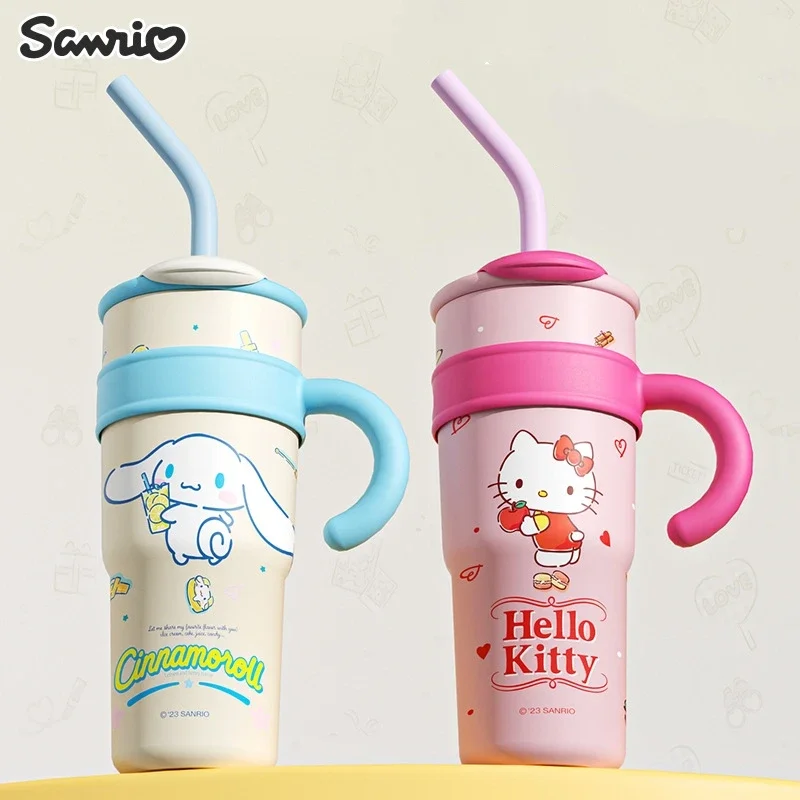 Sanrio Hello Kitty Cinnamoroll Thermos Bottle Pochacco Sippy Water Cup Vacuum Flask Stainless Steel High Capacity Insulated Mug