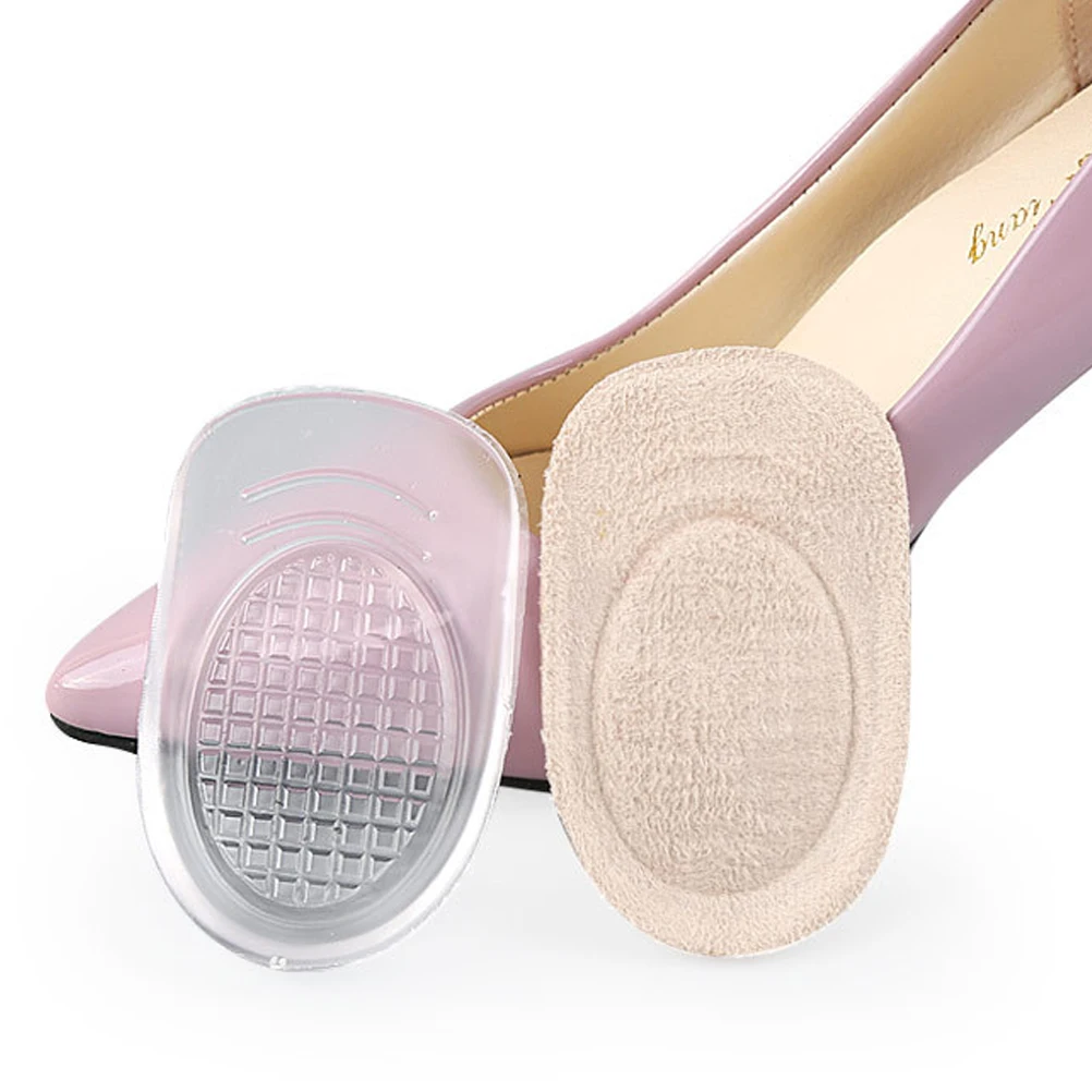 

2 Pairs Shock Absorbing Heel Pads Soft Gel Half Insoles Plantar Care Foot Alignment Pain Relief Washable Durable