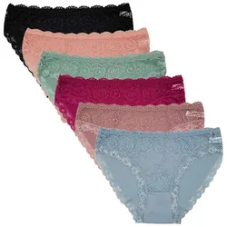 Women's Panties Cotton Sexy Female Underwear Low-waist Briefs Floral Print Underpants Kawaii Girls Ladies Lingerie 6 Pcs/lot