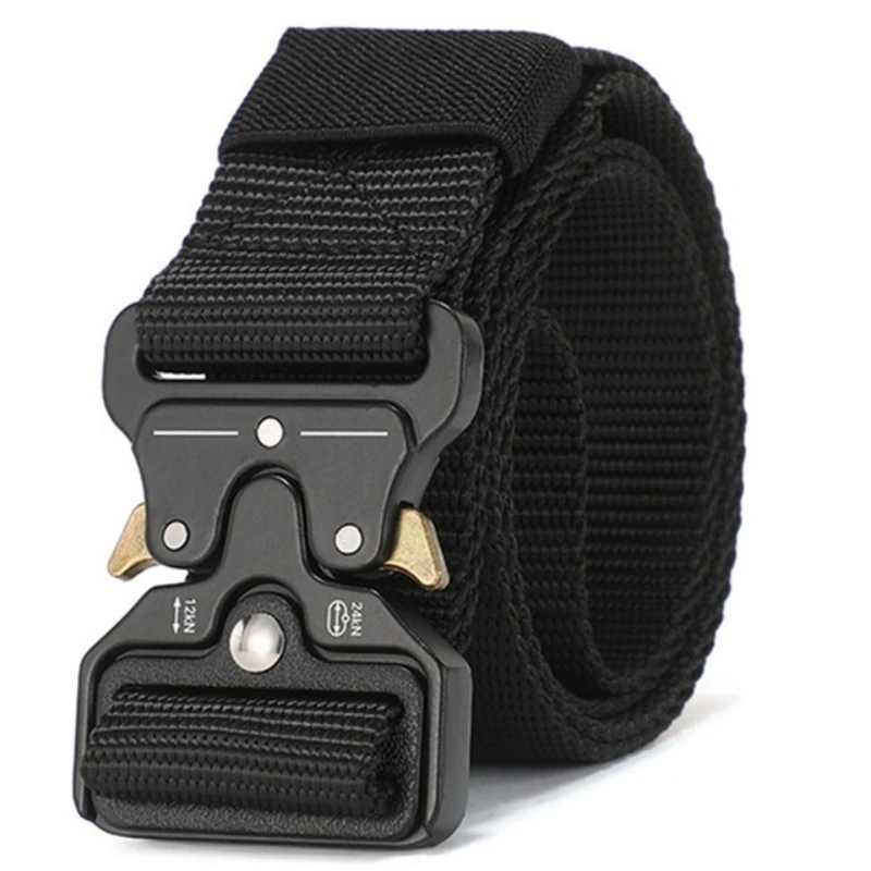 Alloy buckle casual men\'s training tactical inner belt outdoor canvas nylon automatic buckle belt