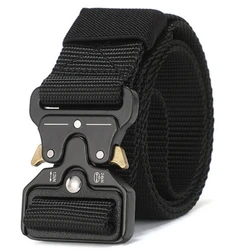 Alloy buckle casual men's training tactical inner belt outdoor canvas nylon automatic buckle belt