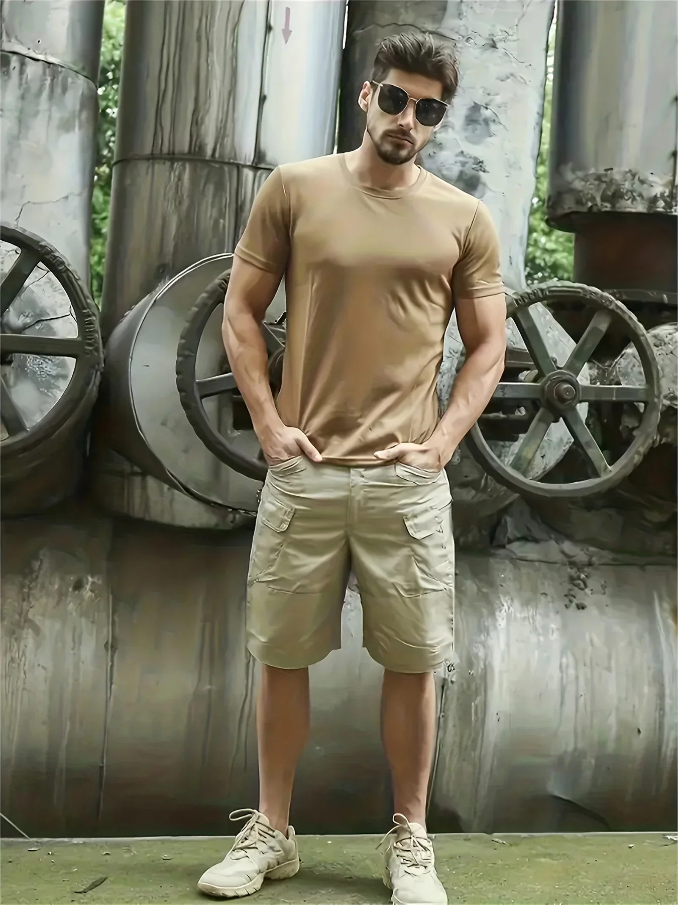2026 Neue Herren Cargo-Shorts Taktische Freizeithose Sommer Dünn Schnelltrocknend Workout Multi-Taschen Outdoor Trekking Wanderhose – Detail 12