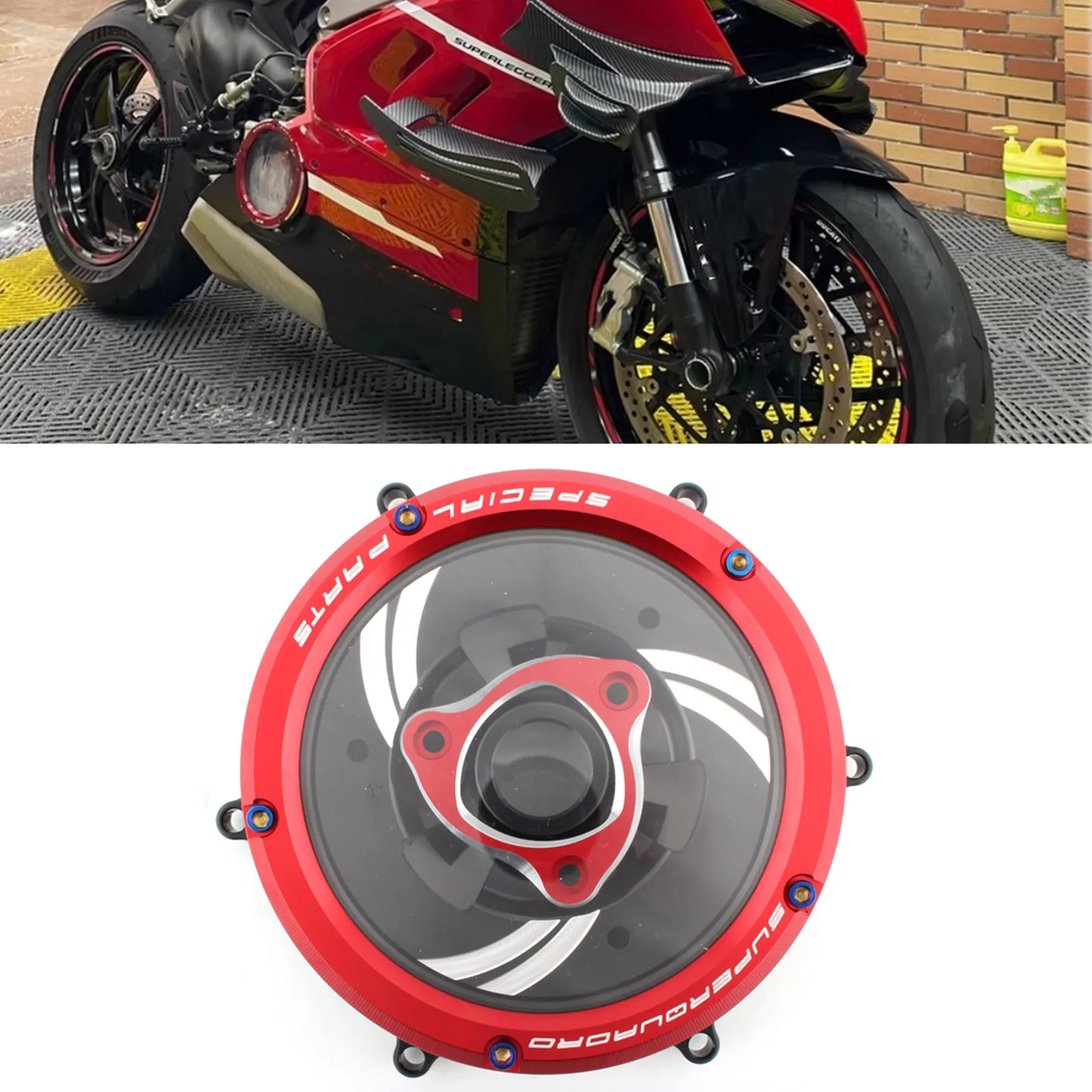 

For Ducati Panigale 959 1199 1299 S R V2 Motorcycle Racing Clear Clutch Cluth Cover Spring Retainer Housing Cap