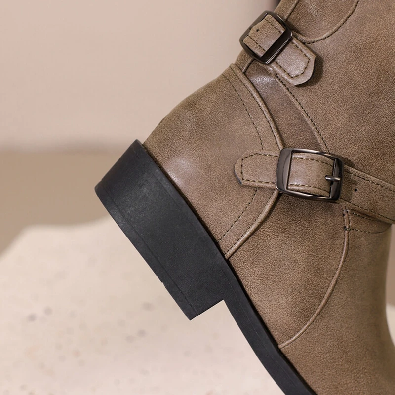 

ORCHALISA/женские сапоги до середины икры, черные замшевые ботинки 3 см, большой размер 44 45 46 47 48 US16, повседневные ботинки на квадратном каблуке, осень-зима