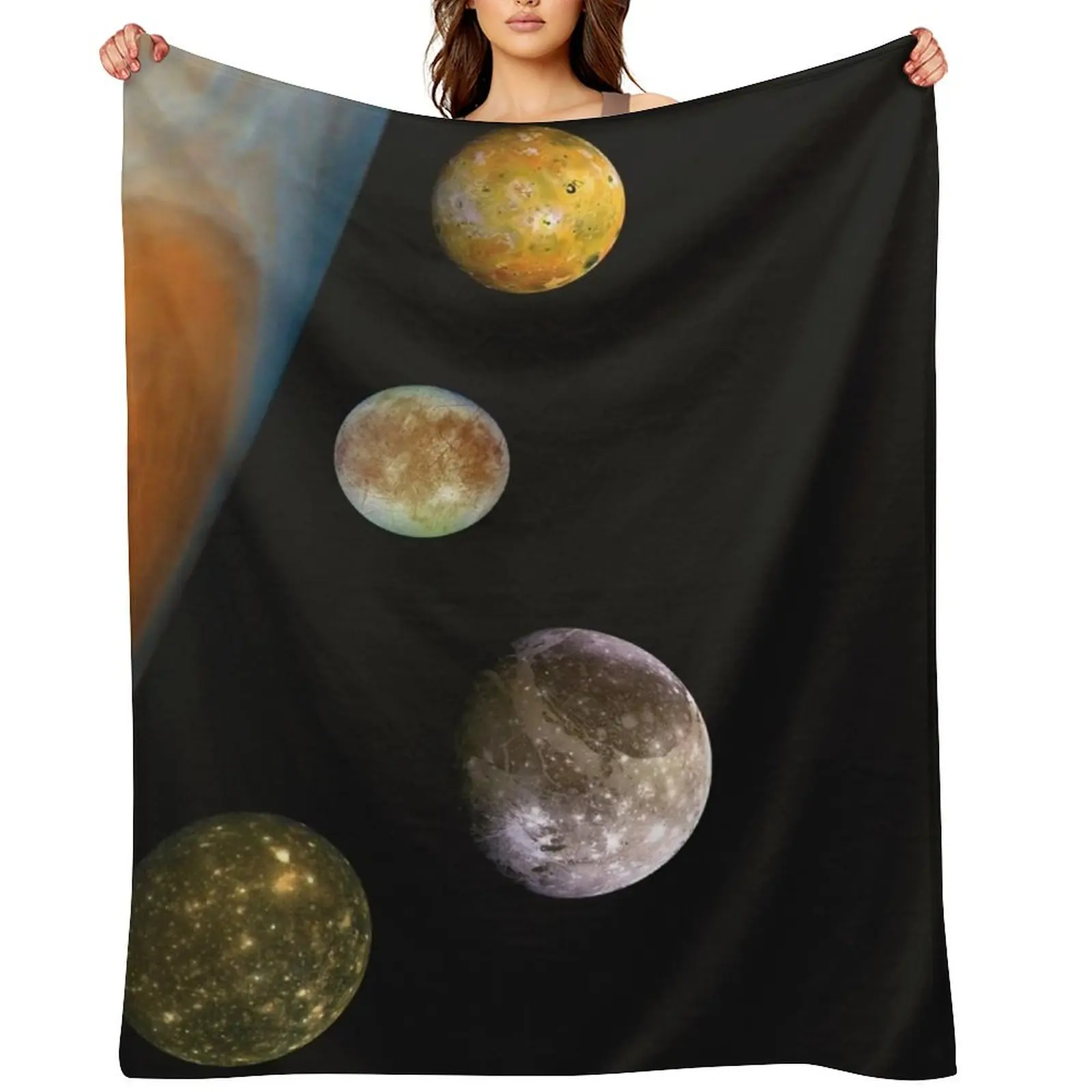 

Jupiter, Io, Europa, Ganymede, Callisto Space Throw Blanket Furry Large Weighted Comforter Blankets