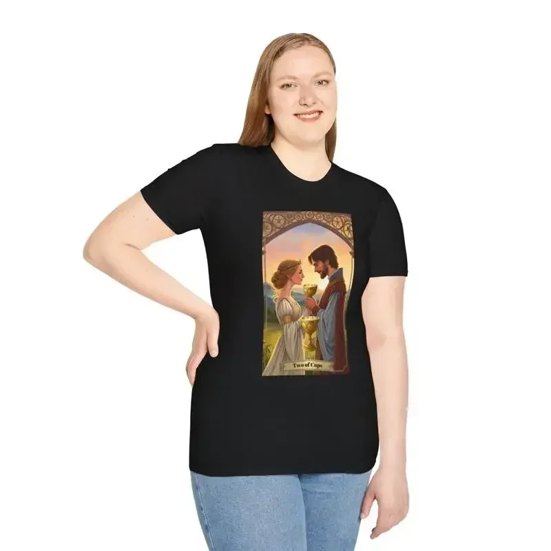 2 Of Cups Lovers Tarot Card Art T Shirt What's Your Future Tell You Sooth Sayer