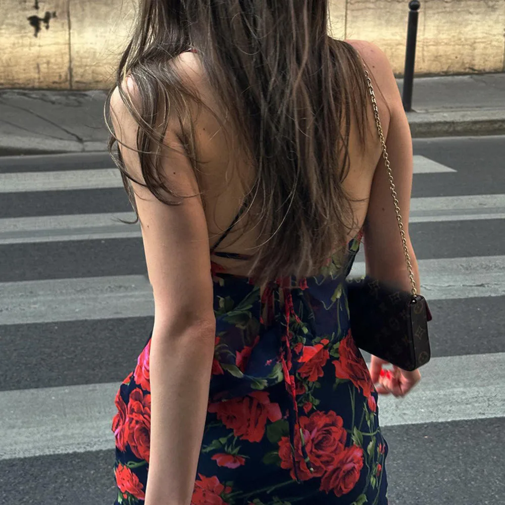 

2023 Floral Print Womens Long Summer Dress Ins Boho Chic Vintage Flowy Maxi Dress Beach Casual Garden Party Maxi Outfit