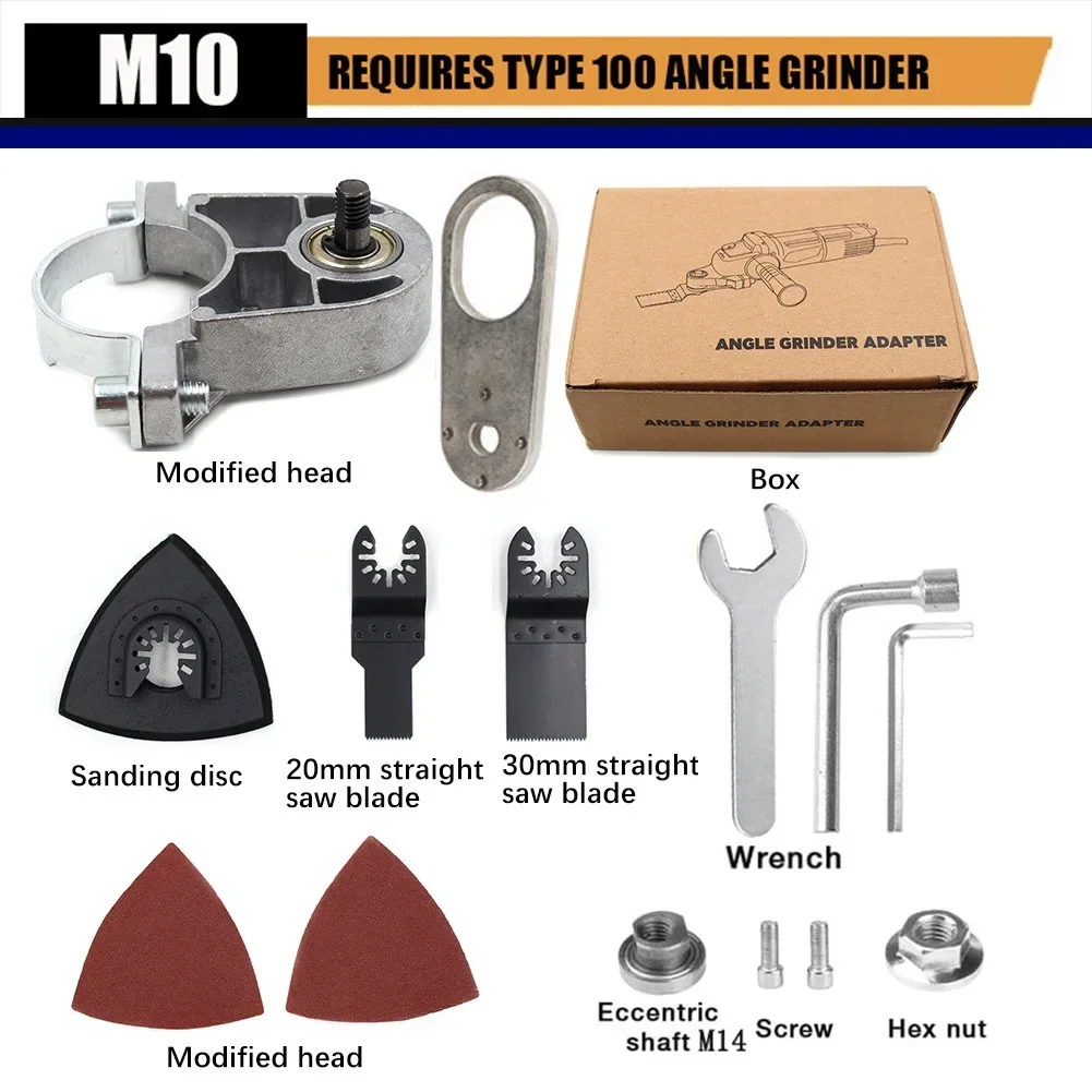 Imagem -06 - Multi Função Elétrica Aparar pá Ferramenta de Polimento Angle Grinder Conversão Cabeça Conjunto Universal 115 125 Adaptador tipo M10 M14