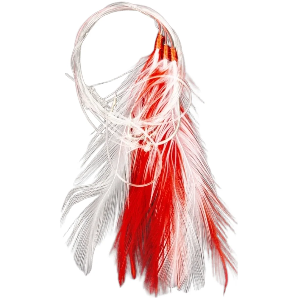 Red White Lure Handmade Fish Hooks Secure Catch Hook Natural Prey Mimic Fishing Accessories Red White