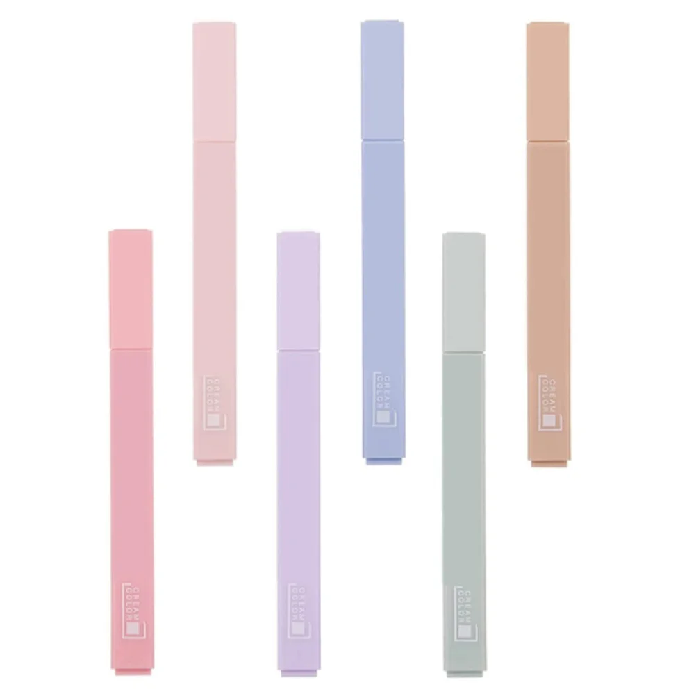 6 قطع من أقلام التحديد الملونة، علامات بلاستيكية ذات سعة كبيرة، كتابة سلسة، سريعة الجفاف للمكتب والمدرسة، تدوين الكتب الفنية #4