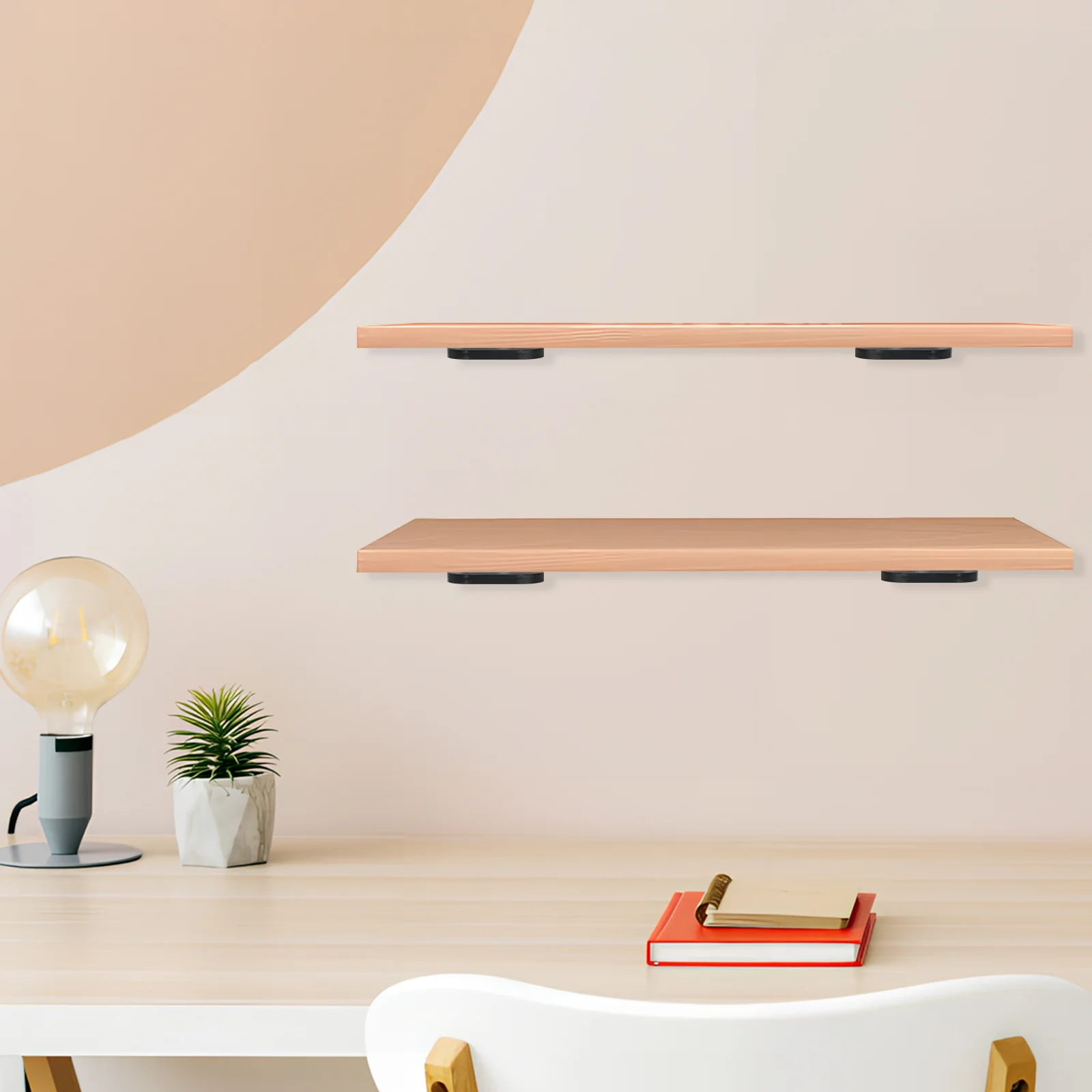 

4Pcs Metal Floating Shelf Brackets Heavy Duty Shelf Supports L Shaped Wall Mounted Corner Brackets Strong Load Bearing for Wood