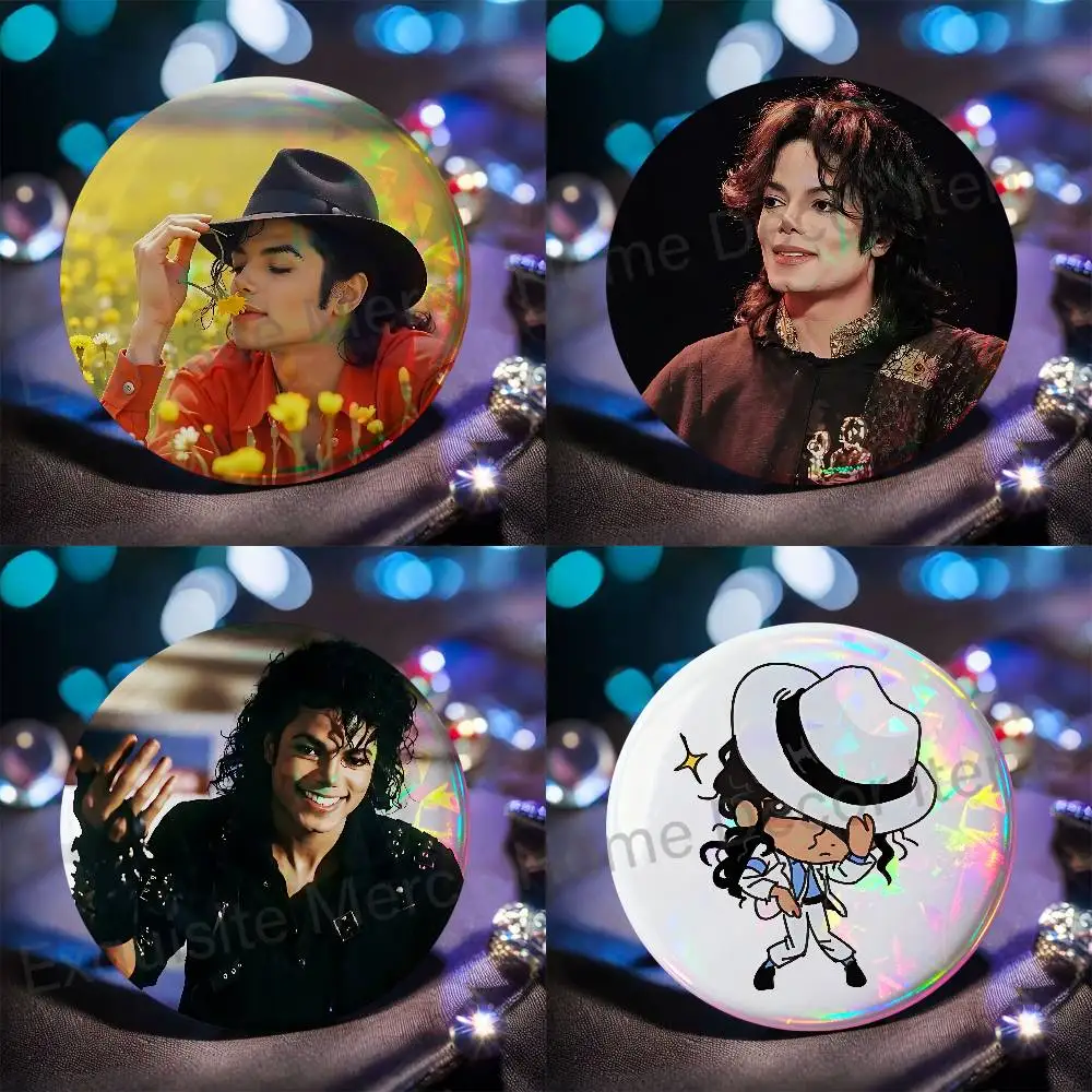 M-Michael King Dance J-Jackson Button Pin Daily Stylish Ornament Badge Exquisite Round Brooches Backpack Accessorie