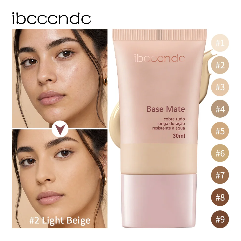 30ml Matte Foundation Natural Coverage Soft Matte Finish Waterproof Sweatproof Long Lasting No Smudge Smooth Face Cosmetics