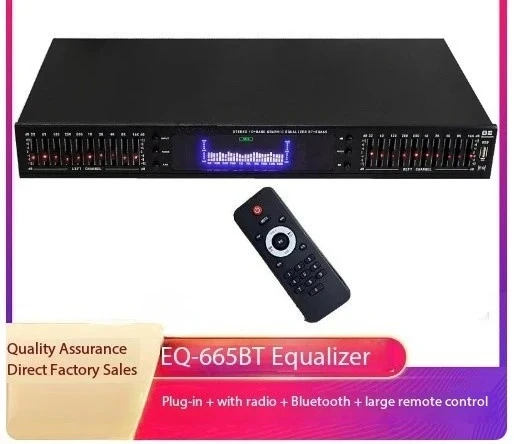 

220V digital highdefinition stereo preamplifier equalizer built-in USB Bluetooth master equalizer dual 10 high fidelity EQ-665BT