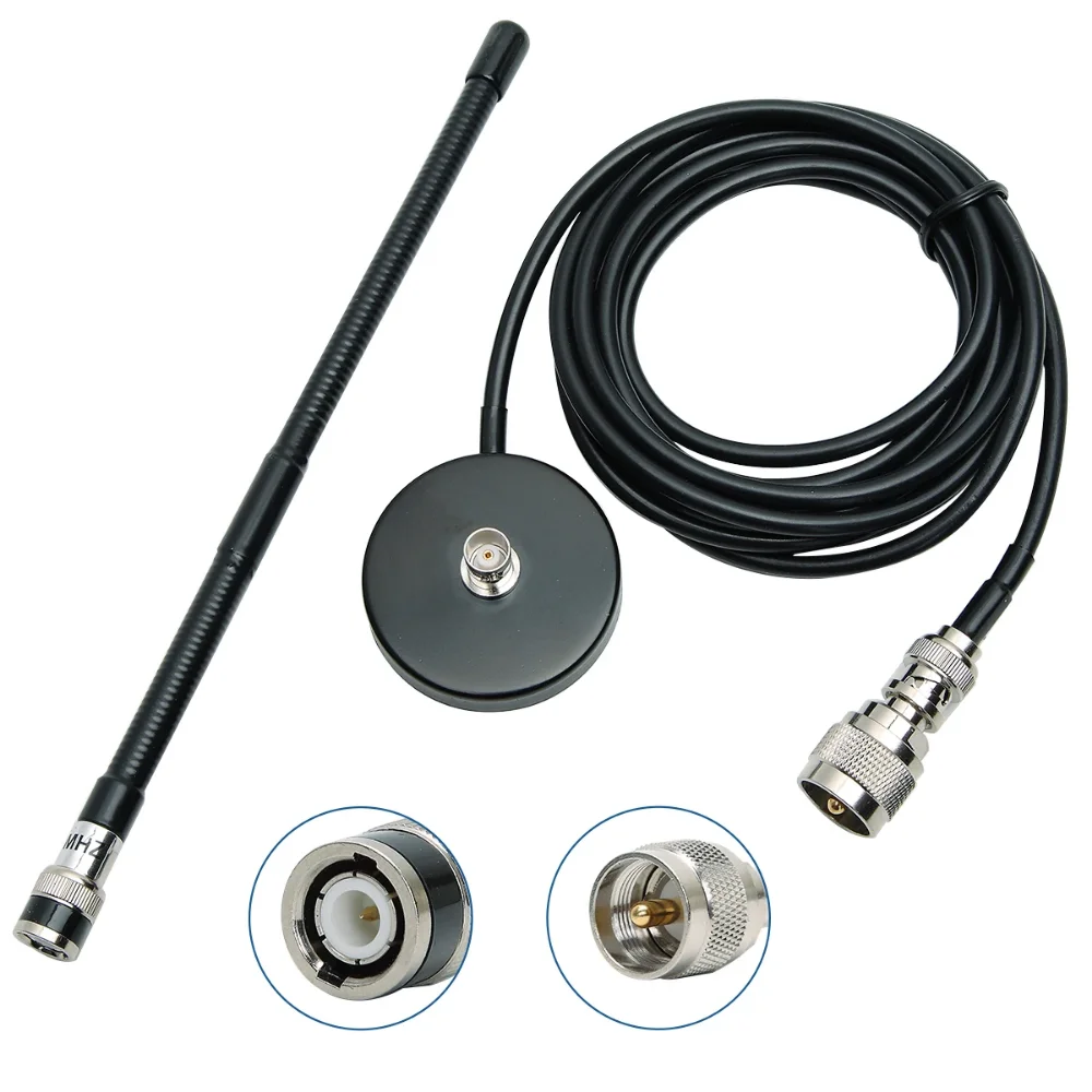 27MHz Antenna CB Radio Antenna Soft Whip Magnetic Base with 3M feeder Cable for Midland Uniden Portable Handheld CB Radio