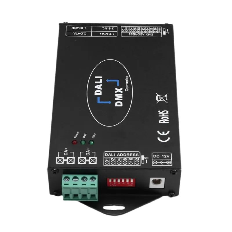 

Конвертер сигналов B17B Dali DMX512 - контроллер преобразования сигналов DALI в DMX512/DMX в DALI для диммирования, поддержка LED 12В-48В