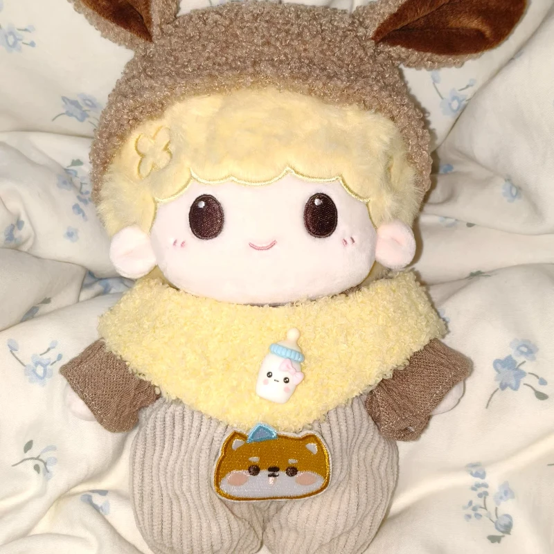 Plush Toy 20cm Cotton Doll Clothes Shiba Inu Strap Pants Set Cute Original No Attribute Doll Replacement Dress Up Gift Exquisite