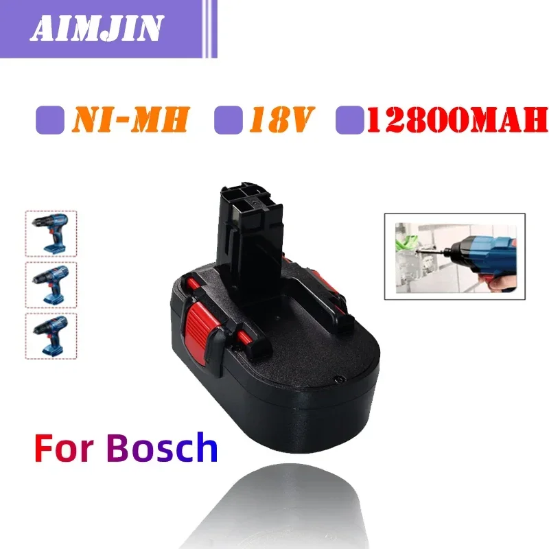 2PCS 18V 12.8Ah Remplacement Battery for Bosch BAT025 BAT026 BAT160 2607335277 2607335535 2607335735 PSR 18 VE-2 GSR