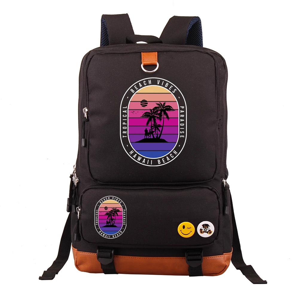 

2026 Hot-Seller Coconut Tree 5 Laptop Backpack, Casual Business Travel Backpack, Large Capacity Junior High School Student Backp