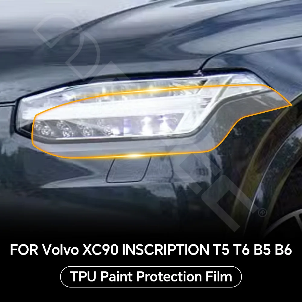 

For Volvo XC90 INSCRIPTION T5 T6 B5 B6 2020-2023 Headlight Rearview TPU Protection Film Pre-cut Clear PPF Anti-scratch Resistant