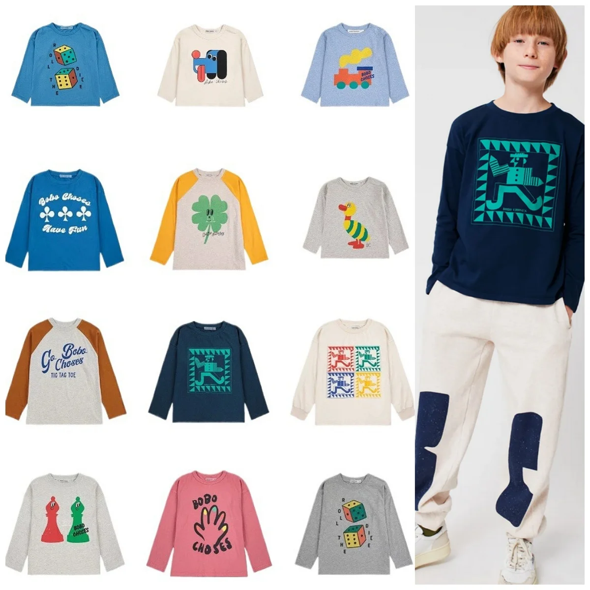 ملابس الاطفال 25 AW جديد الكرتون طباعة طويلة الأكمام تي شيرت 1-14Y الفتيان الفتيات البلوز قاعدة القميص
