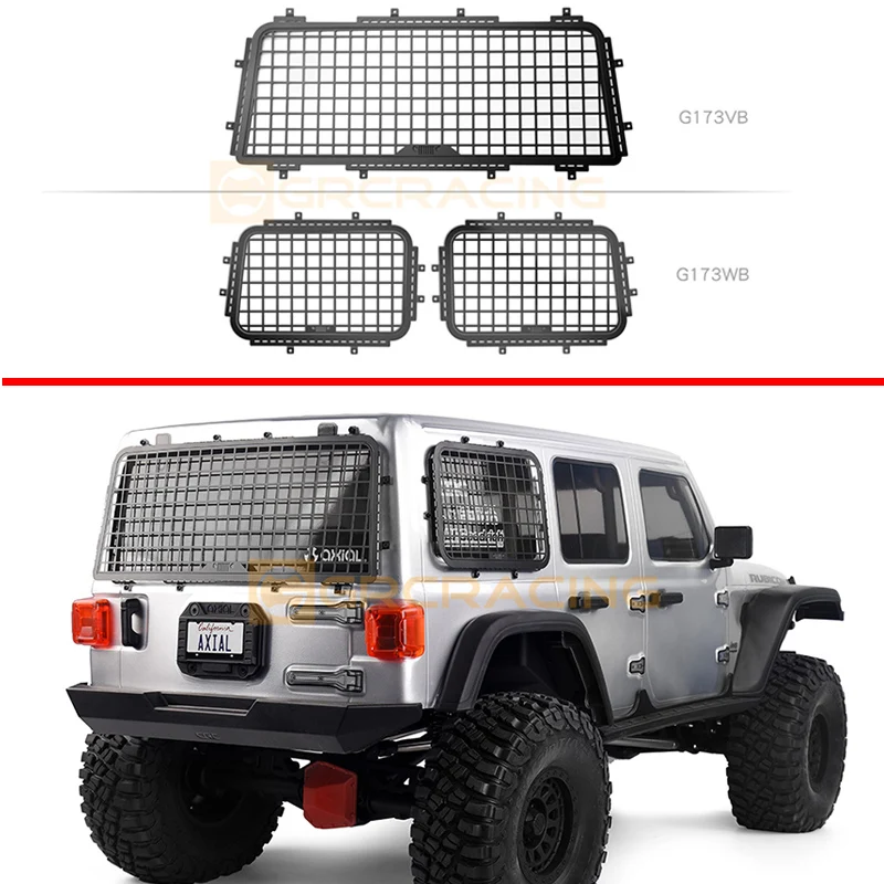 Metal Protective Decorative Mesh 3D Side Window and Tail Window Protection for RC Crawler Car Traxxas AXIAL SCX6 Wrangler Model