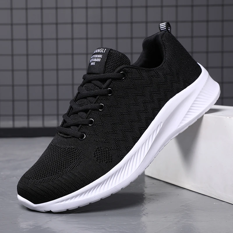 

Men's Breathable Sports Casual Work Shoes Summer 2025 New Mesh Soft Bottom Trendy Work Boots round Toe Zipper Closure