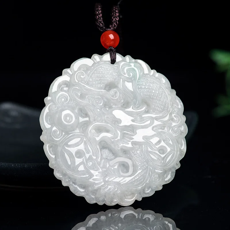 

Natural A Cargo Dragon Pendant, Ice Pendant Men's and Women's Fashion Pendant Jewelry