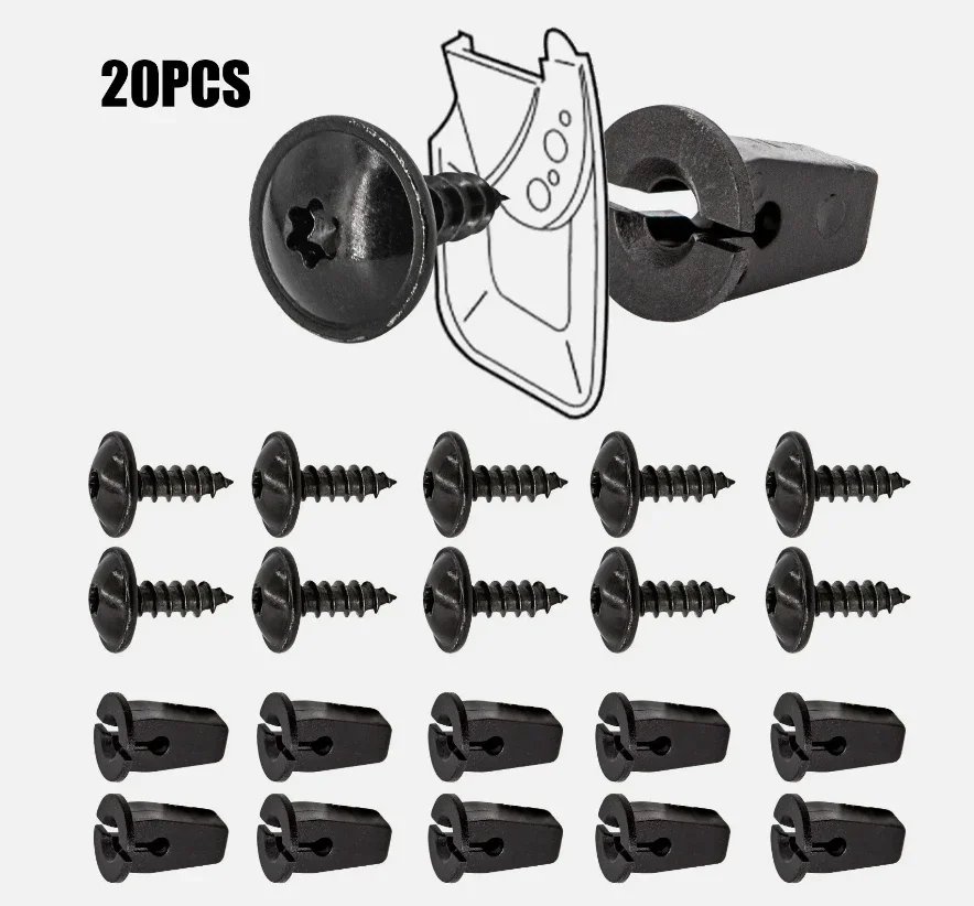 20Pcs Torx Self Tapping Screws For VW Bumper Arch Mud Flaps Splash Guards Undertray Trim Fixing Bolt Fastener Clips Car