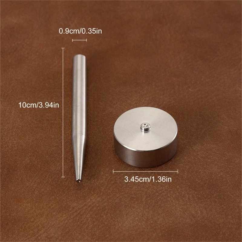 1 Set Practical Stainless Steel Button Setter Base Tool Setting Tool Set Metal Fasteners for Leather Craft
