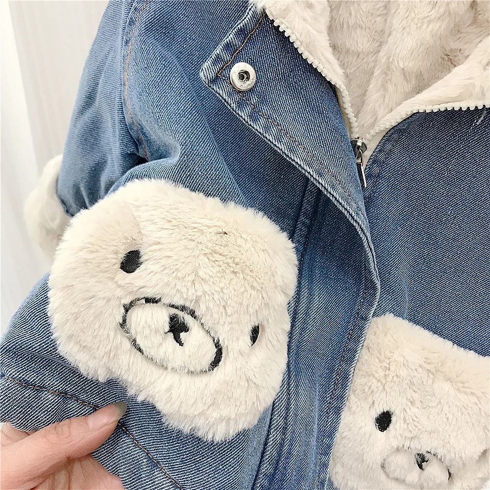 

Girls Coat Overcoat Jacket Windbreak Outerwear 2024 Cute Jean Winter Autumn Warm Cotton School Sport Teenagers Children's Clothi