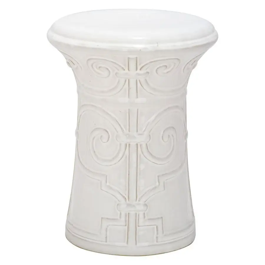 

Castle Gardens Collection Imperial Garden White Ceramic Garden Stool