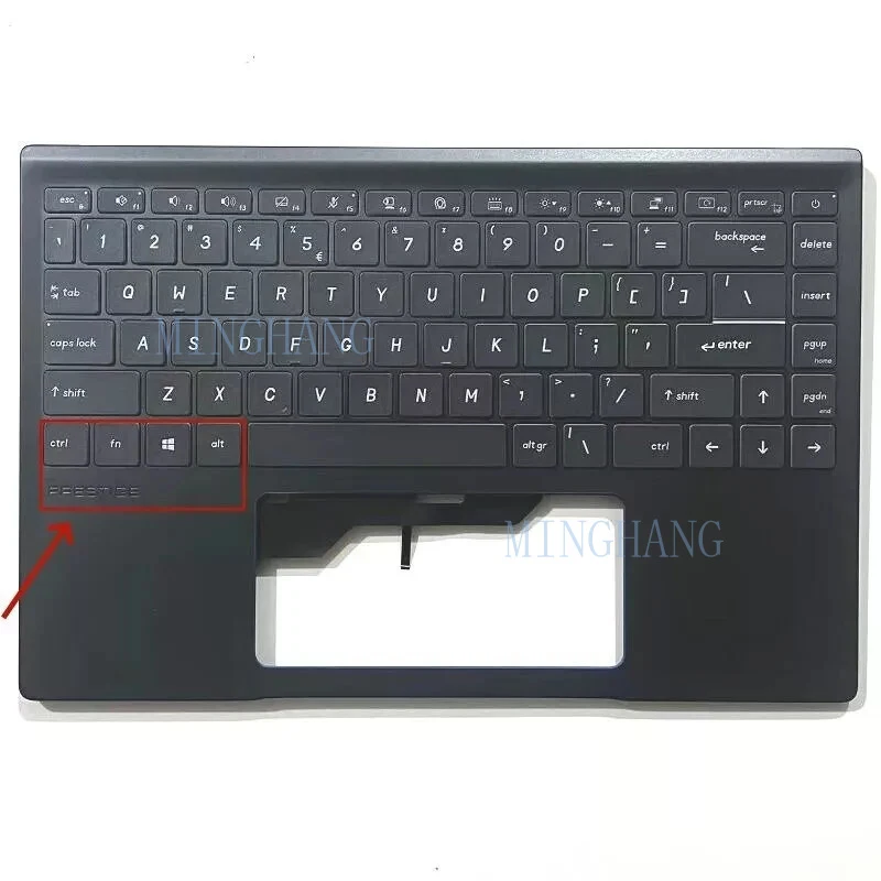M   For MSI Prestige 14 P14 MS-14C1 Upper Top Case Palmrest Backlight Keyboard 12th