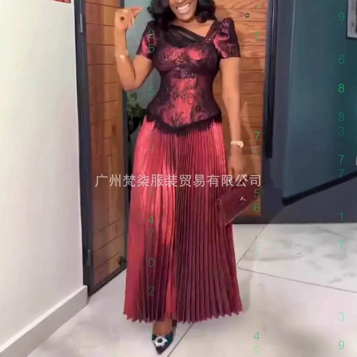 

Elegant Women Dress Dresses Spring Summer Fashion Pleated Evening Gown Matching Set Party