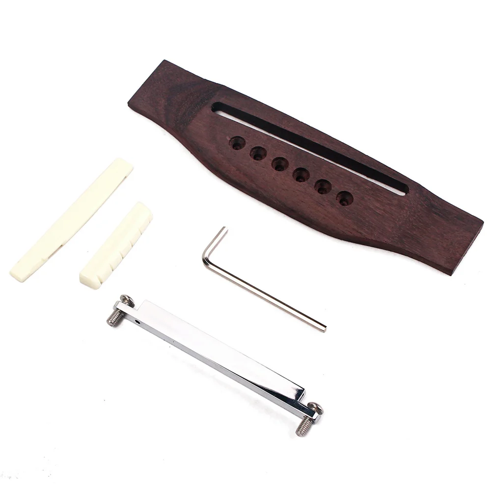 

Rosewood Guitar Bridge Kit 160Mm Long 40Mm Wide 9Mm Depth For Acoustic Guitar Bridge Replacement Part Instrument Accessory