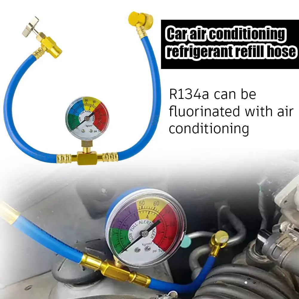 

R134a Car Refrigerant Recharge Hose With Gauge Long Tube Durable Construction Excellent Workmanship 100-250psi