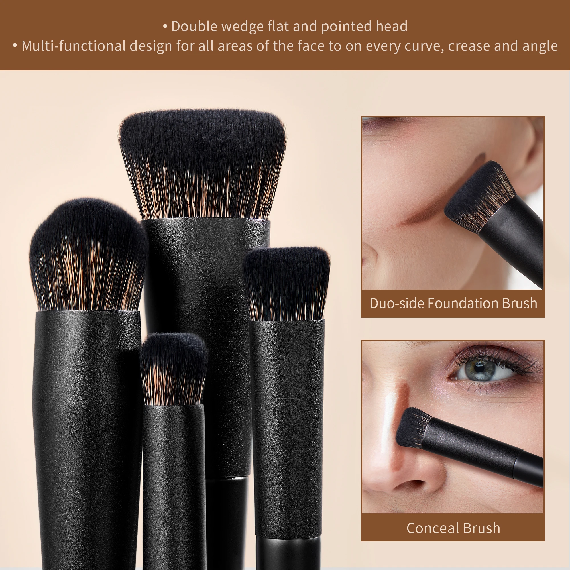 Zestaw pędzli do makijażu Jessup, 14 sztuk pędzli do makijażu Foundation Eyeshadow Contour Concealer Powder Eyeshadow z pudełkiem upominkowym, T336-G — zdjęcie 4