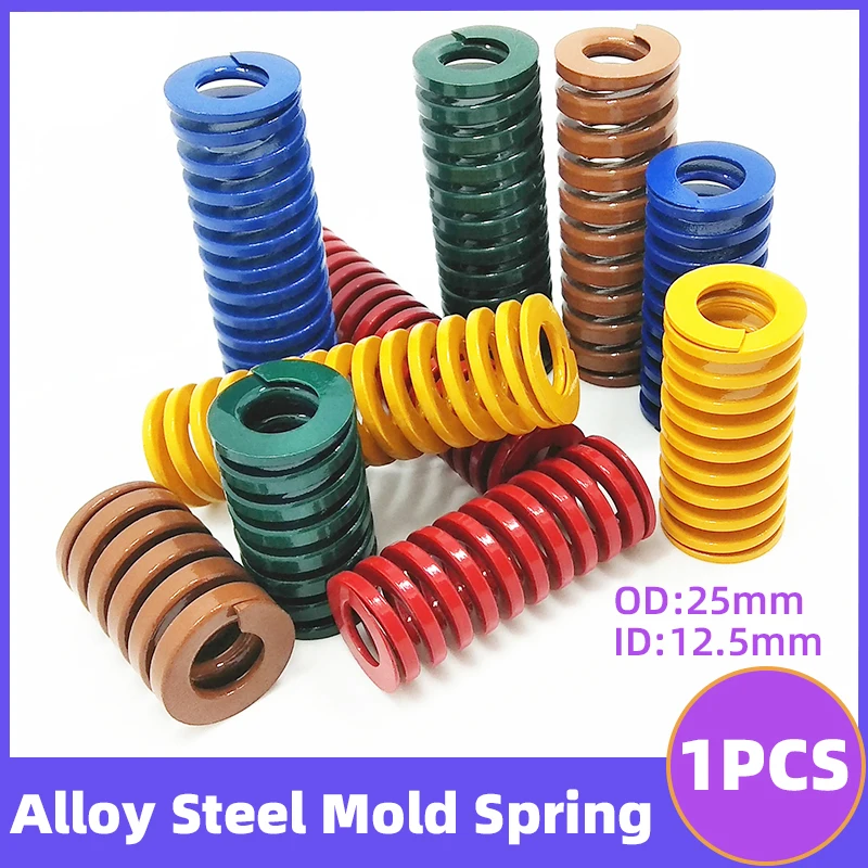 

Creamily 1PCS Mold Spring Compression Spring Loading Die Spring OD 25mm ID 12.5mm Length 25-100mm Yellow Blue Red Green Brown